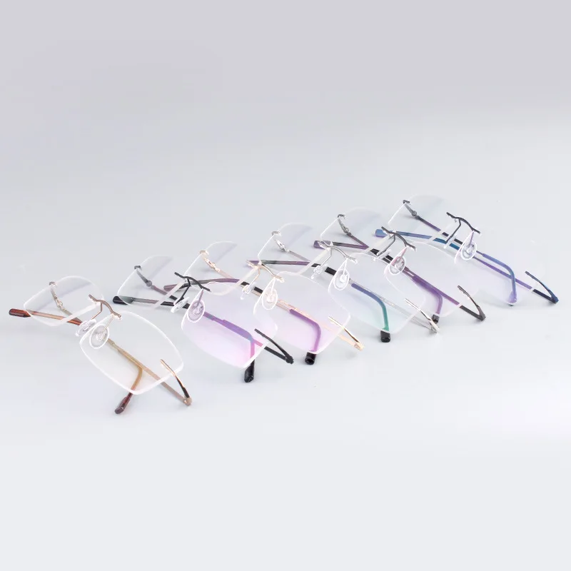

Euromonk Square Titanium Alloy Women Men Rimless Eye Glasses Spectacle Frames Optical Eyeglasses Frames