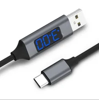 

Fashion Rubber Coating LCD Display TPE Cable 3A Fast Charging Intelligent Voltage And Current Display Data Cable USB Type C