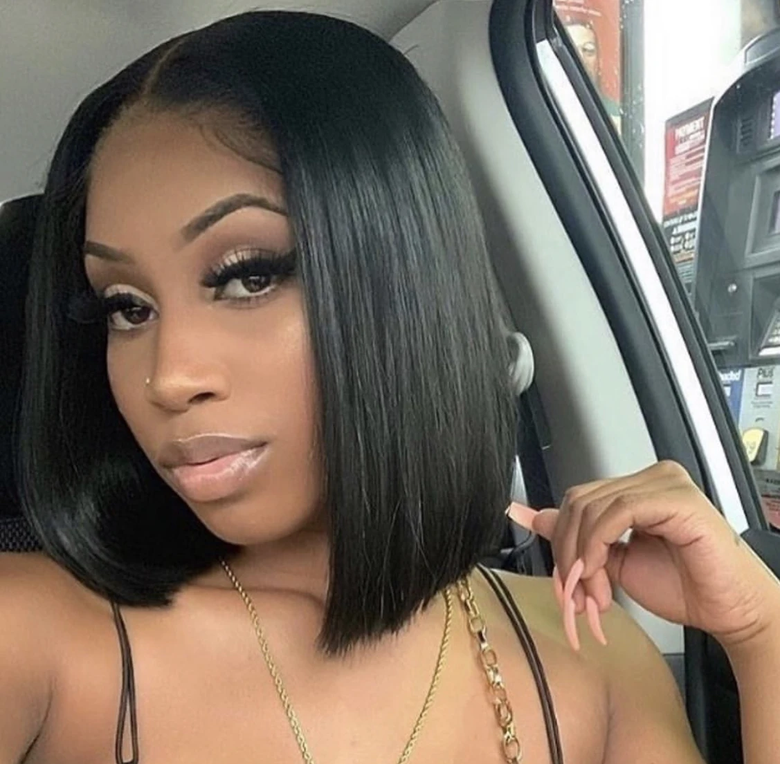 

Short Length Bob Haircut Brazilian Virgin Hair Closure Wig For Black Women