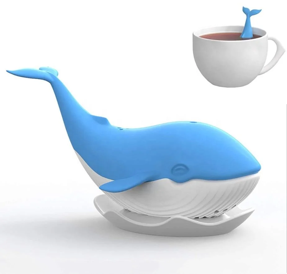 

Cute Whale Animal Cartoon Loose Leaf Tea Filter Reusable Silicone Tea Infuser for Tea cup