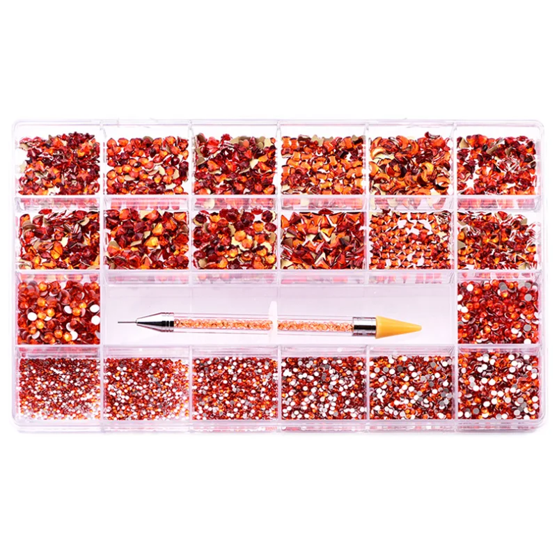 

oem 3D Diamond Colorful Boxed with Nails Point Pen Nail Sticker Rhinestone Glitter Crystal Jewelry Nail Art Accessories Set, Multi color