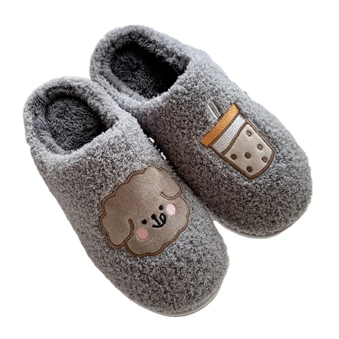 

Autumn and Winter Soft Fur Home Children Cotton Slippers Warm Parent-Child Shoes Baby Cute Fluffy Shoes