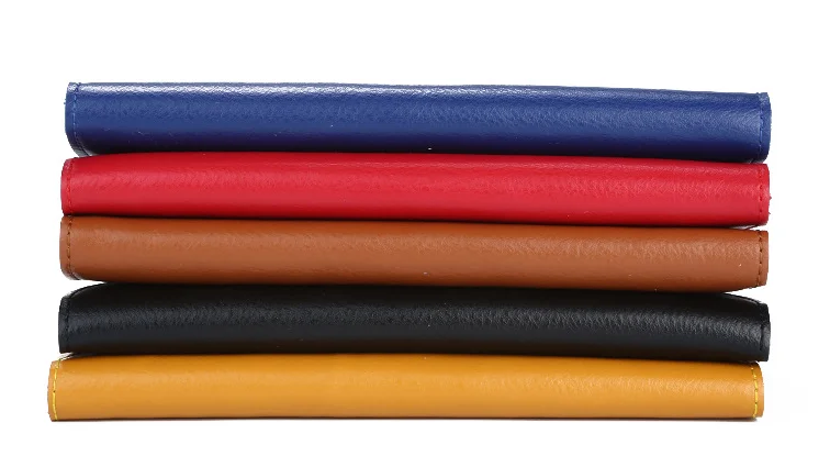 Brown color fashion ladies clutch bag magnetic button genuine leather women wallet