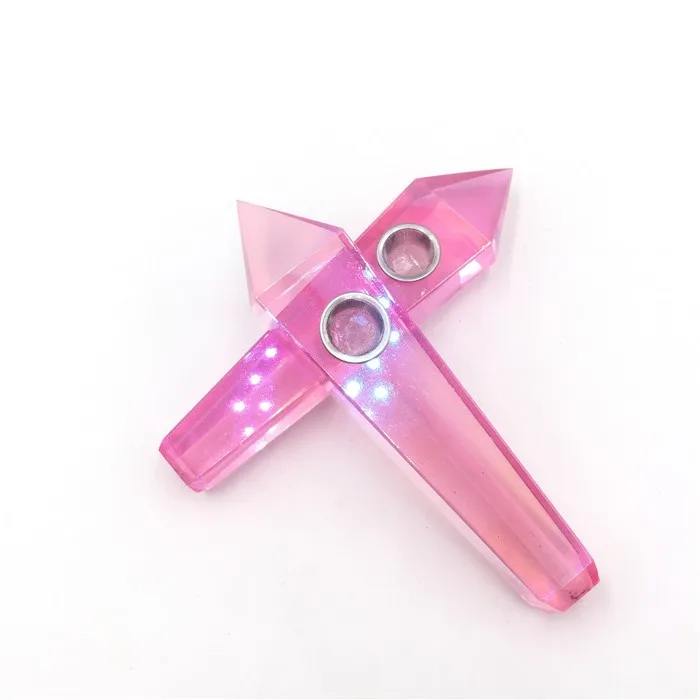 

Weed pipe one hitter aura pink crystal quartz smoking pipe for sale