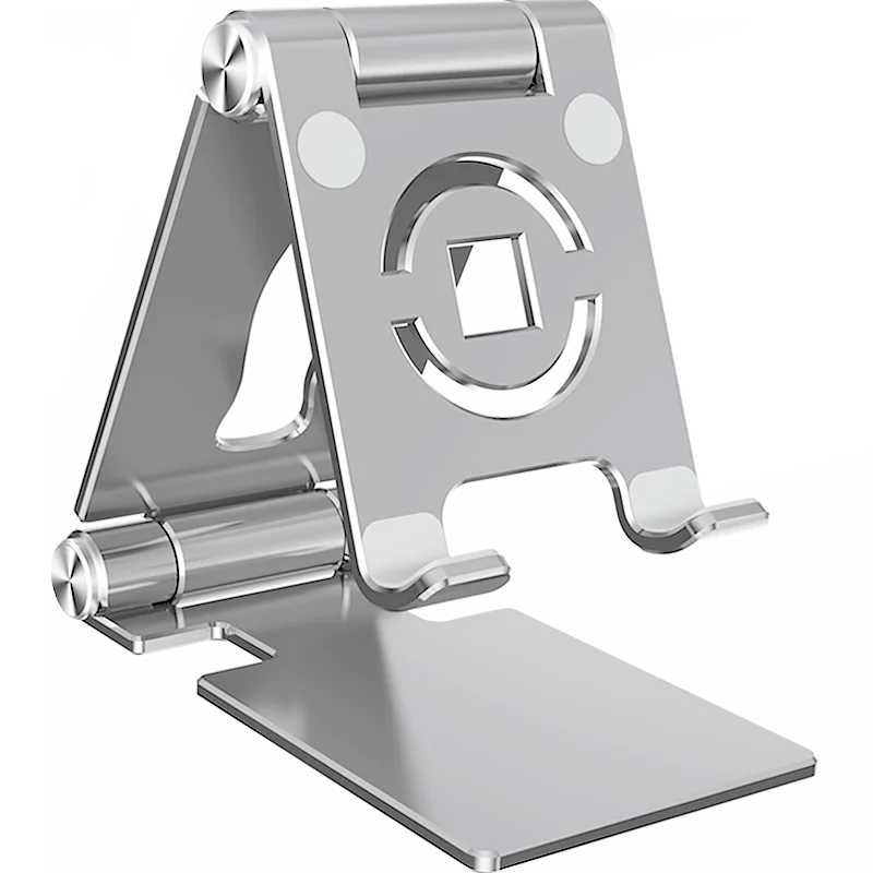 

2022Hot Adjustable Desktop Cell Phone Holder Foldable Mobile Tablet Phone Mount Phone Stand for All Smartphones, Silver/black