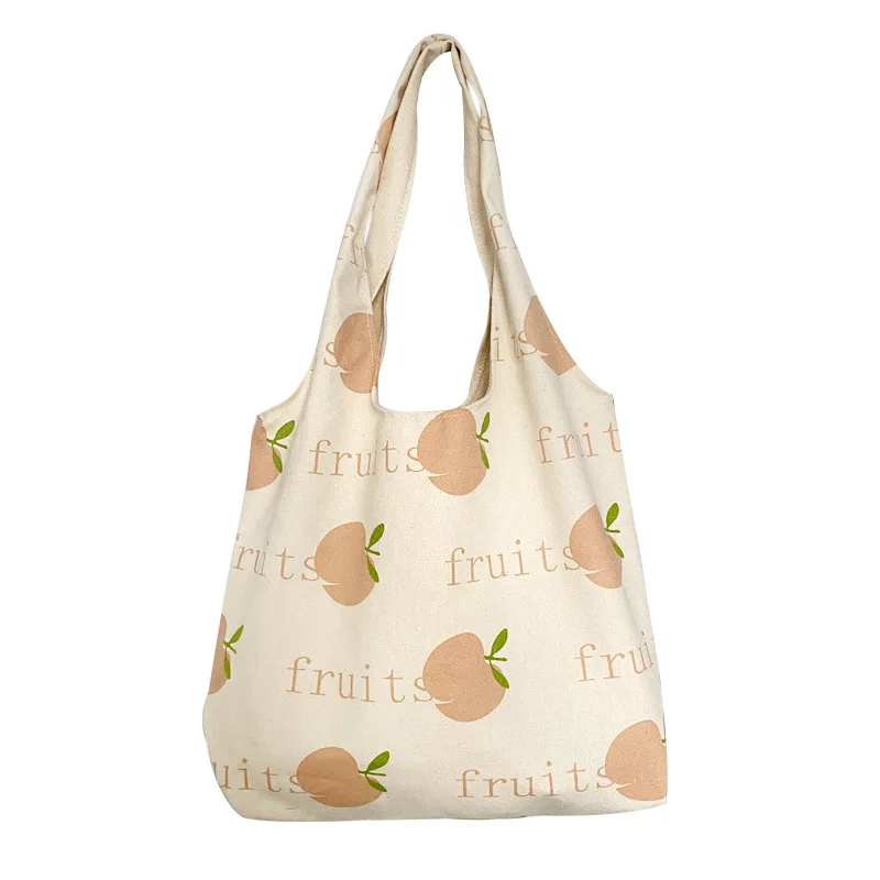 

Peach canvas bag cute Shopping Bag Mini girl handbag Lunch mini satchel bag, Customizable