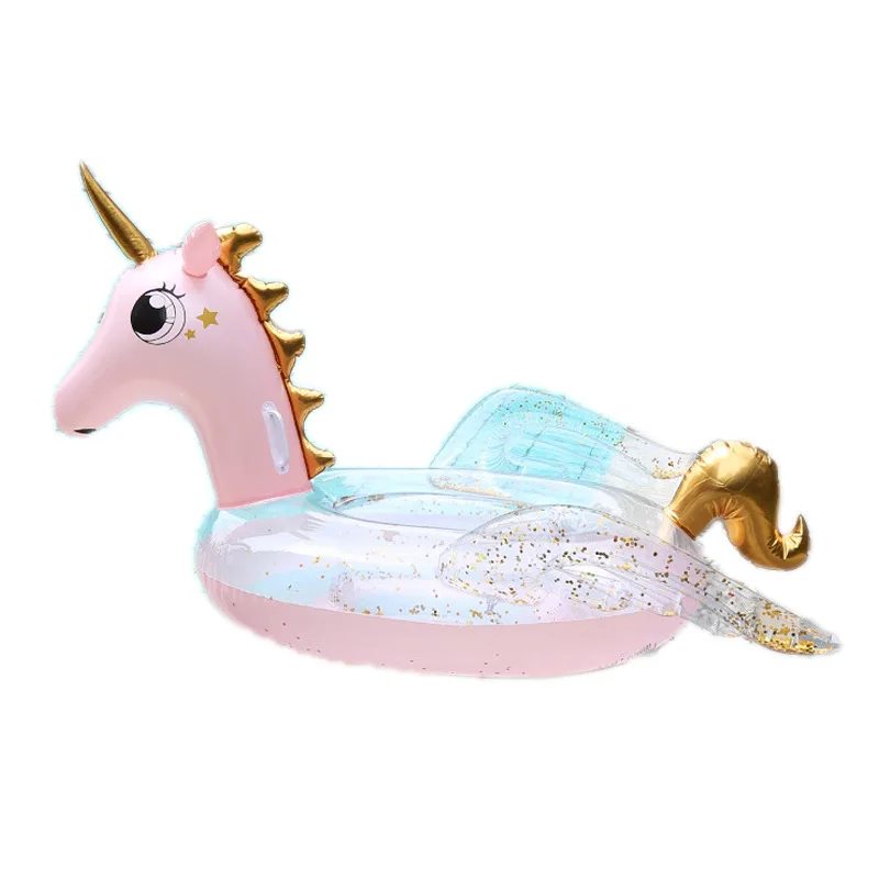 

Hot sale YJ sports Swimming pool float Pink sequined unicorn Outdoor inflatable unicorn pool float