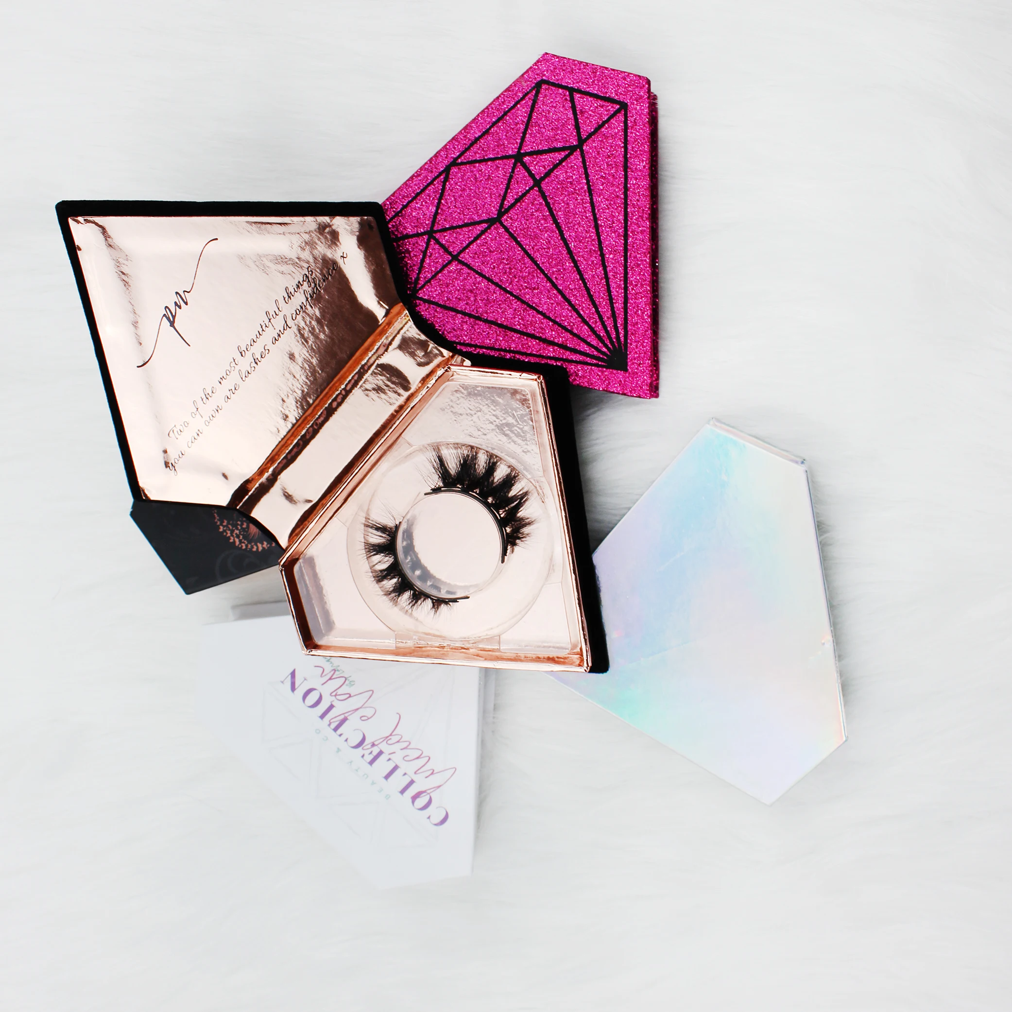 

false eyelash packaging box eyelash packaging empty eyelash packaging, Black