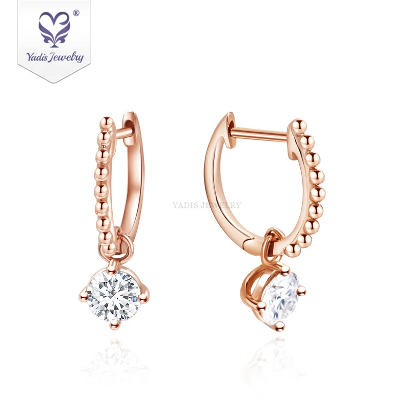 

Tianyu Gems New Products 14k Rose Gold 1ct Moissanite Diamonds Charm Earring for Daily Wear wedding earrings