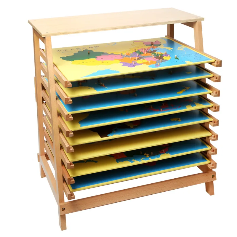 

Customized Packing Early Learning Kindergarten Kids Wooden Montessori Map Puzzle Map Of Asia Puzzle Map