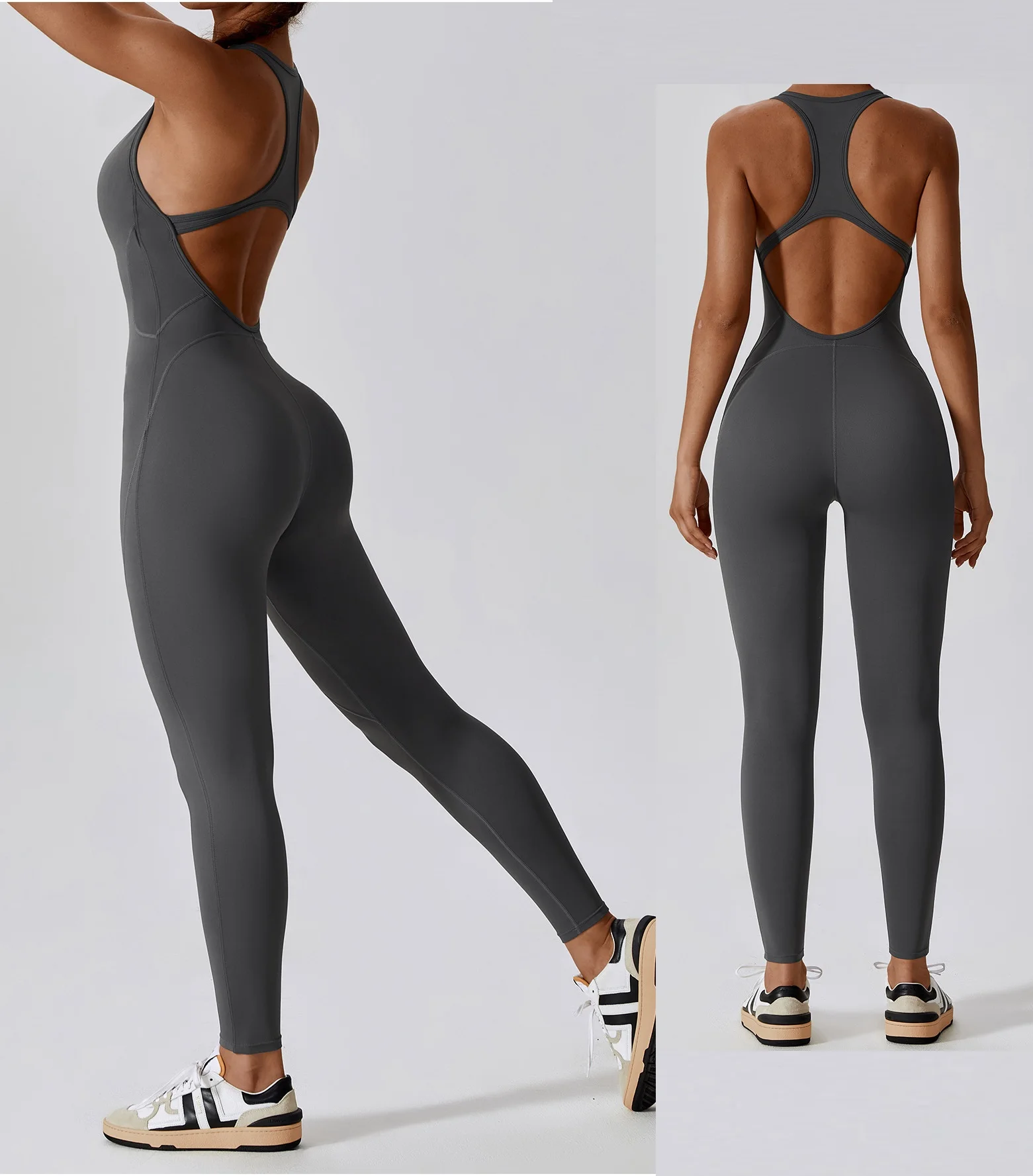 

Custom Logo Women Sport Active Wear Gym Workout One Piece Lady Jumpsuit