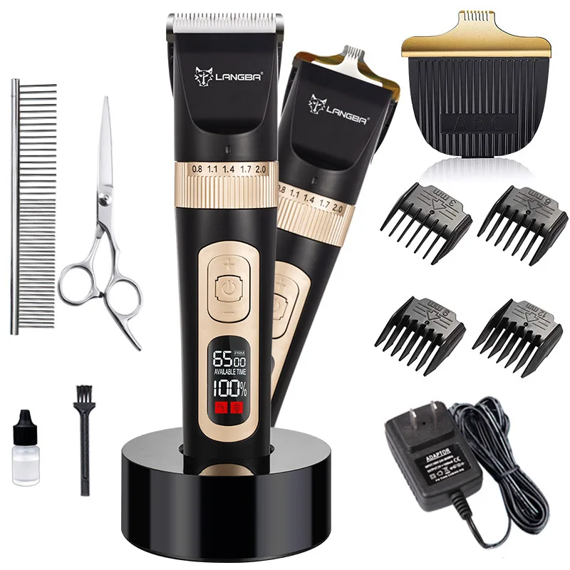 Wireless Pet Hair Clipper Trimmer Professional Dog Trimmer for Pet Dogs Hair Trimmer Cleaning Grooming Hair Clipper