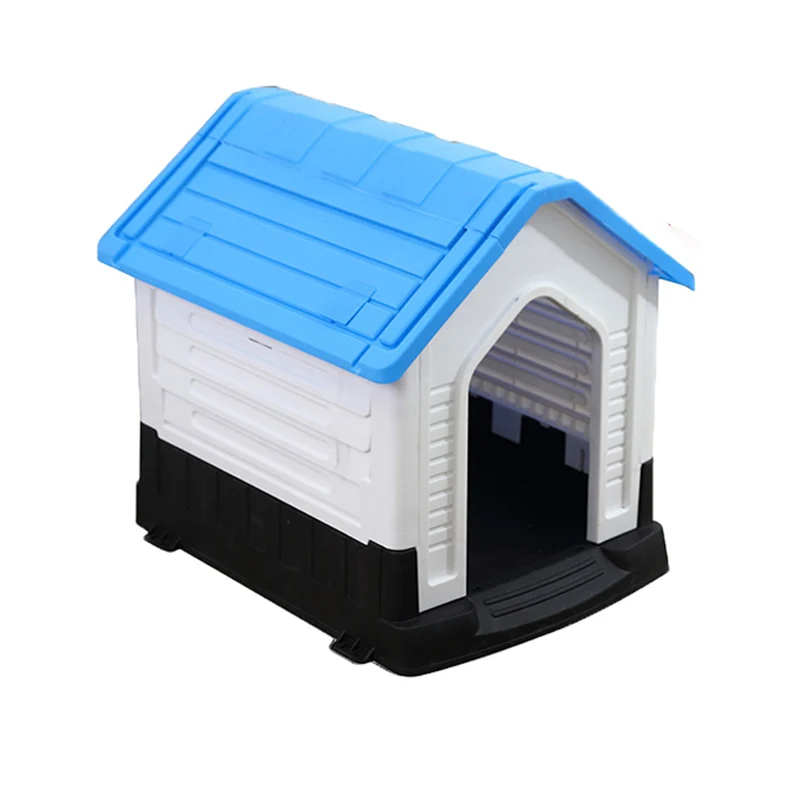 

New Waterproof Outdoor Indoor Plastic Pet Kennel Color Plastic Pet Cage Carriers Cat Kennel Dog House, Brown/pink/blue/gray