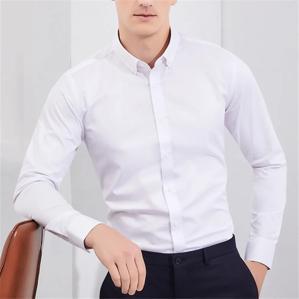 

2021 New Arrival Custom Men's Shirts Non-Ironing Casual Shirts For Men, 21 colors