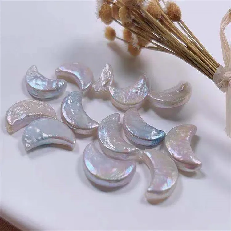 

JC wholesale factory natural freshwater pearl baroque pearl strong light moon shape pearl jewelry making
