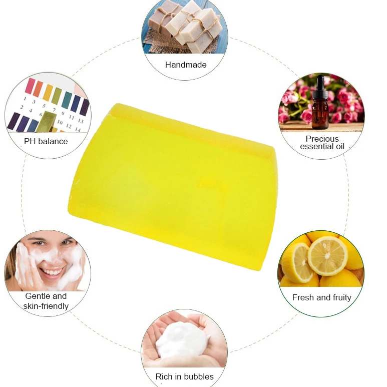 

Wholesale organic fruit soap made from lemons is soft and shiny, Multicolor