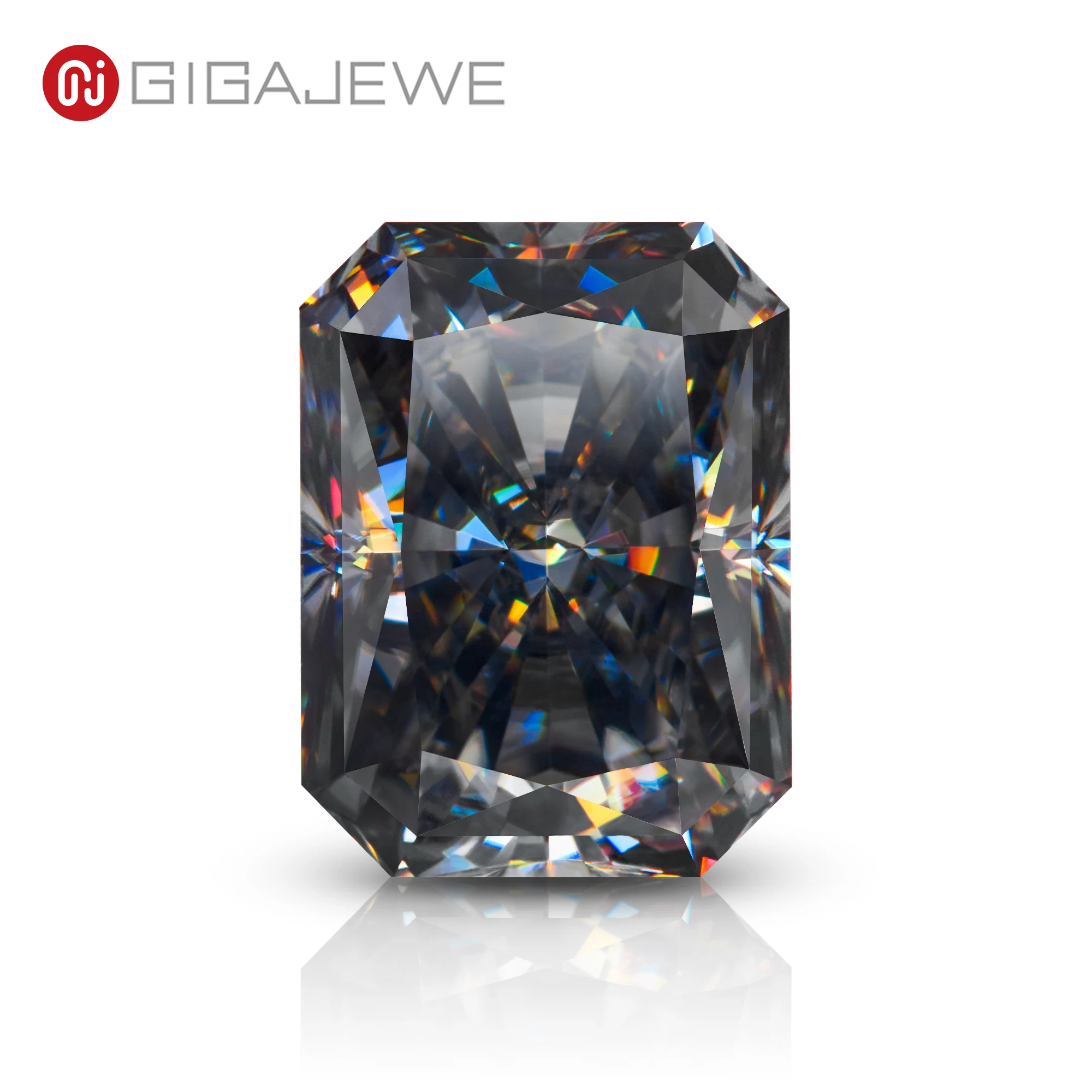 

GIGAJEWE Gray Color Radiant Cut Moissanite Gemstone Synthetic grey Moissanite Diamond for Jewelry Making