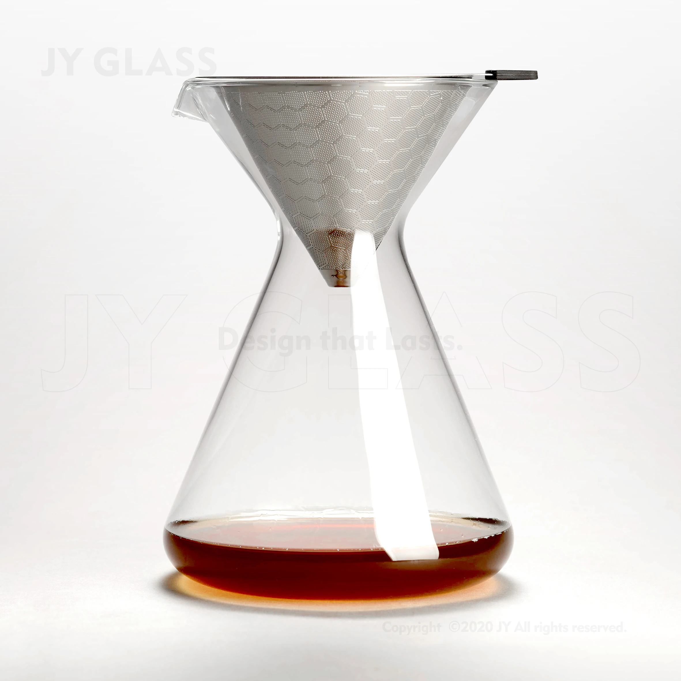 

High End Pour Over Glass Coffee Maker, Clear