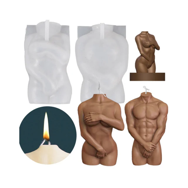 

DLW002 Hot Sell Molde De Silicona Para Velas Human Women Torso Silicone Mold Sex Female Body Muscle Man Candle Mold, Transparent