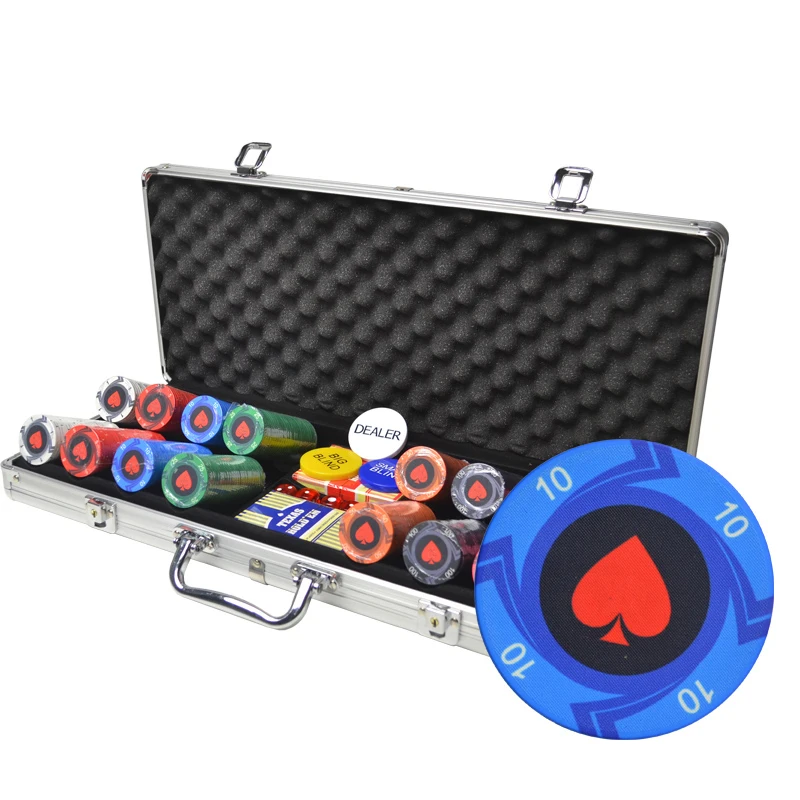 

400PCS/LOT Round Peach Heart Coins Texas Hold'em Ceramic Poker Chip Entertainment Chips Aluminum Suitcase Set