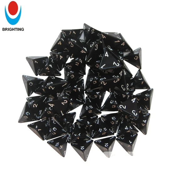 

Black In Stock Polyhedral 4 Sided D4 Acrylic Playing Board Game Dice, Colorful