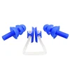 Waterproof Reusable Soft Clear Silicone Molded Swimming Earplugs nose clip