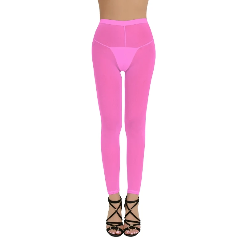 

iEFiEL Women Mesh Pants Tights Mesh Thin Leggings Pants Trousers Female High Waist Lingerie Leggings In Stock