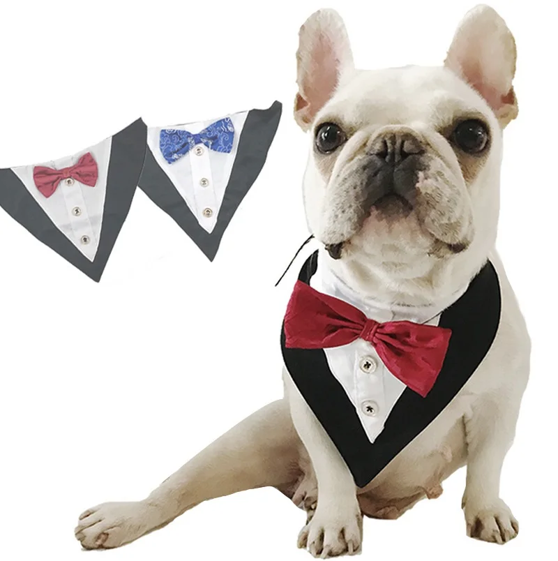 

Formal Gentleman Dog Bandana Wedding Pet Dog Collar With Bow Tie