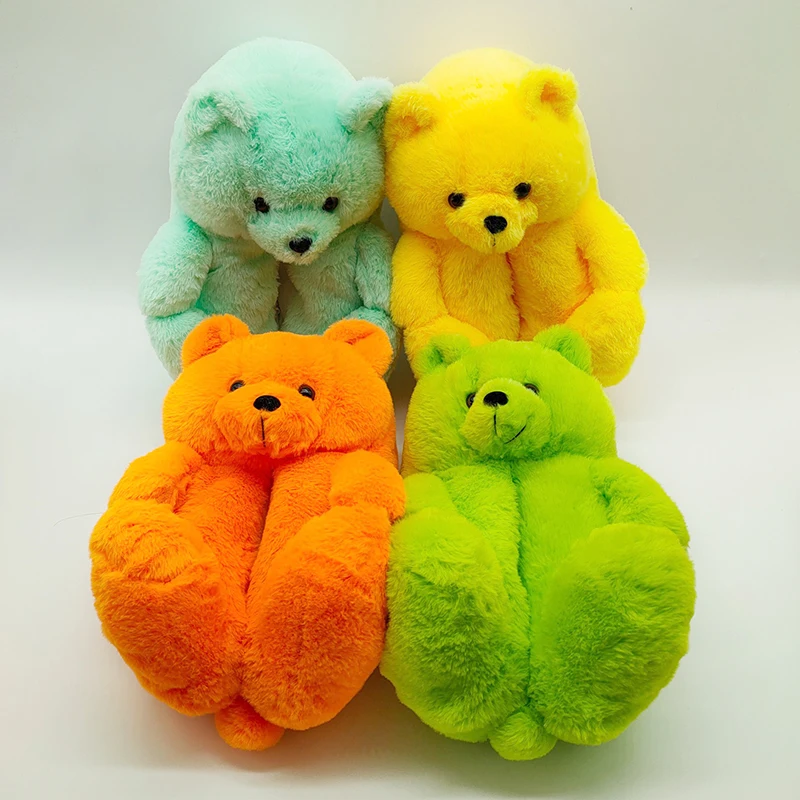 

teddy bear slippers kid animal plush house children toddler kids teddy bear slippers, As picture show
