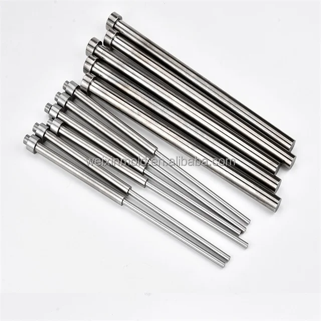 HASCO 1.2344 SKD61 Nitrided Straight Ejector Pins DIN1530 Compliant for Plastic Injection Molding Moulds
