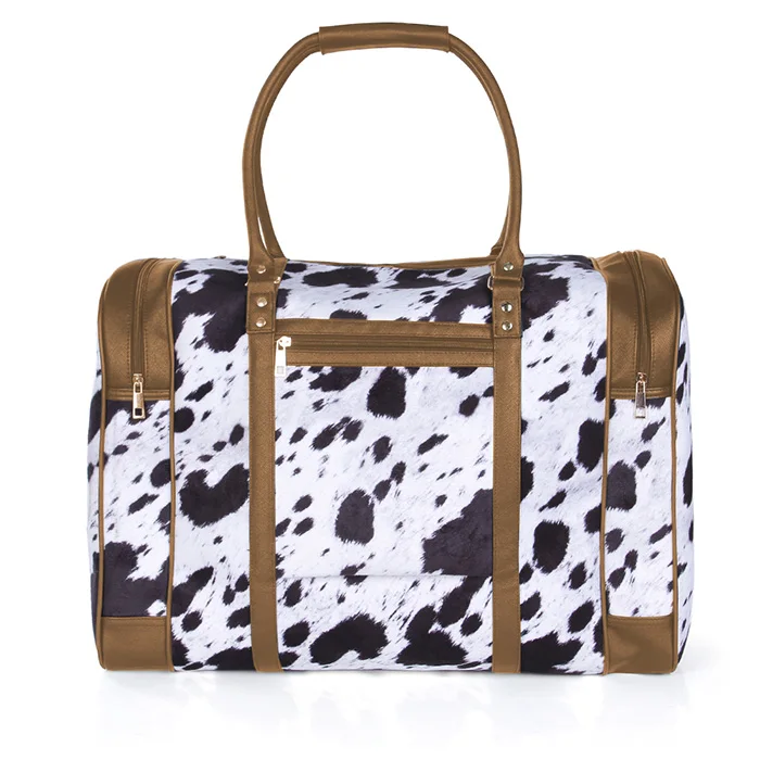 

Wholesale Personalized Brown Cowhide Weekender Tote, As picture, customized