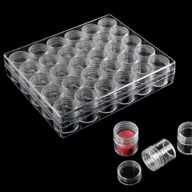 

30pcs Small round bottle packaging plastic storage container jar storage box, Natural, colorful
