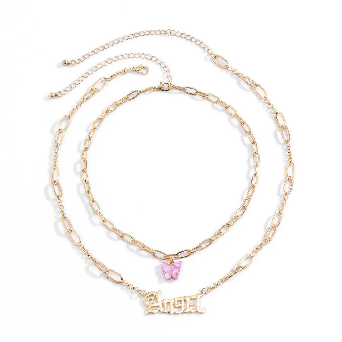 

Fashion elegant high quality customized party letter Gold Butterfly Necklace 2021