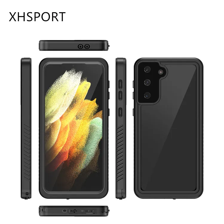 

IP68 waterproof shockproof clear mobile phone case for Samsung galaxy S21 plus