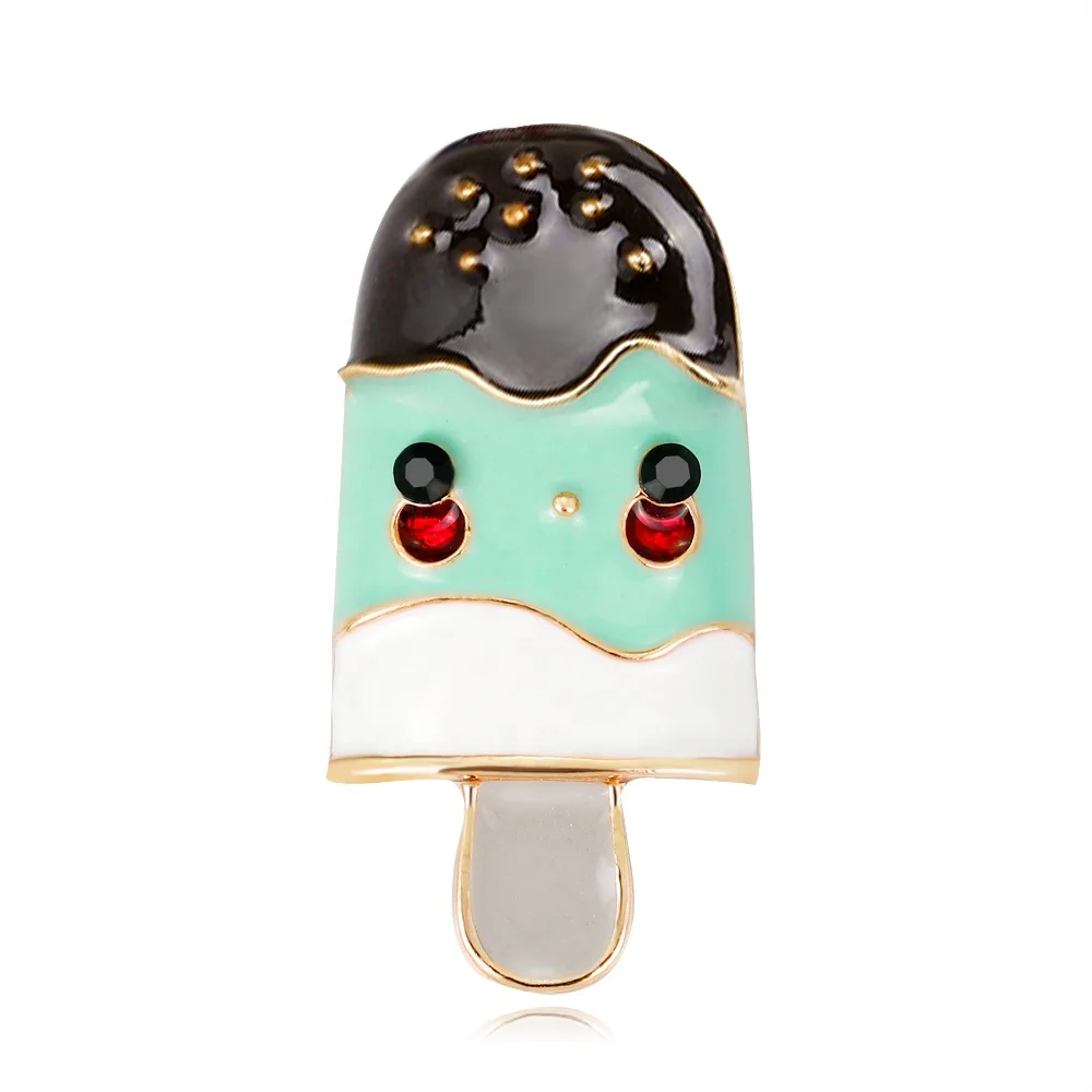 

Fashionable and Creative Rhinestone Drip Ice-cream Brooch, Picture shows