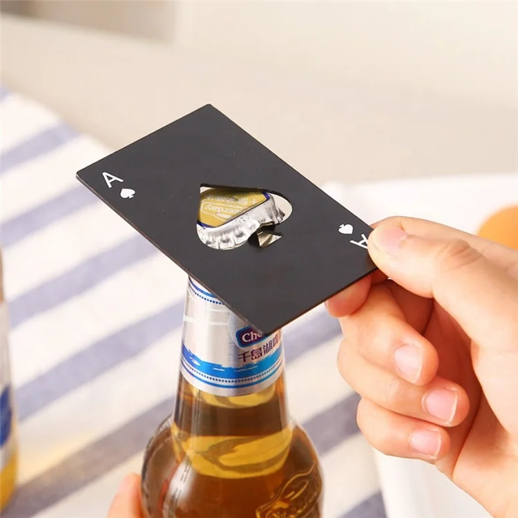 

Creative spades A credit card type bottle opener playing card stainless steel bottle opener bottle opener beer bottle opener