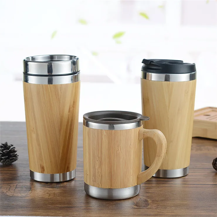 

Eco Friendly Custom Bamboo Stainless Steel Travel Tumbler Mug, Customized color