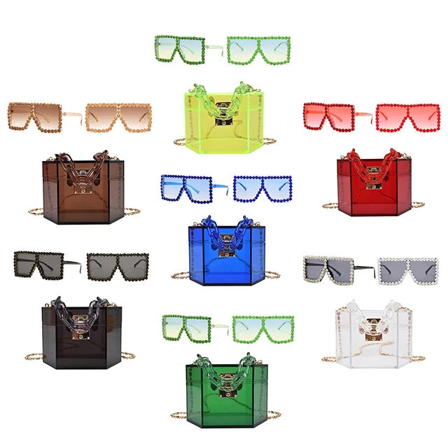 

Customizable The New Wholesale Acrylic Messenger Bag Transparent Handbag Eye Set Design Bag Girl designer, 9color