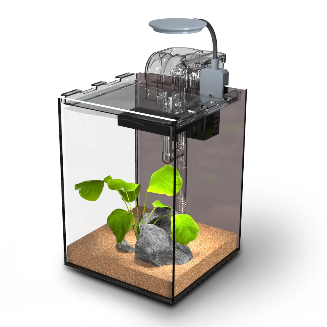 

Mini Fish Tank Small Square Tank Glass Water-free Internet Celebrity Landscaping Ecological Creative Home Desktop Fish Tank