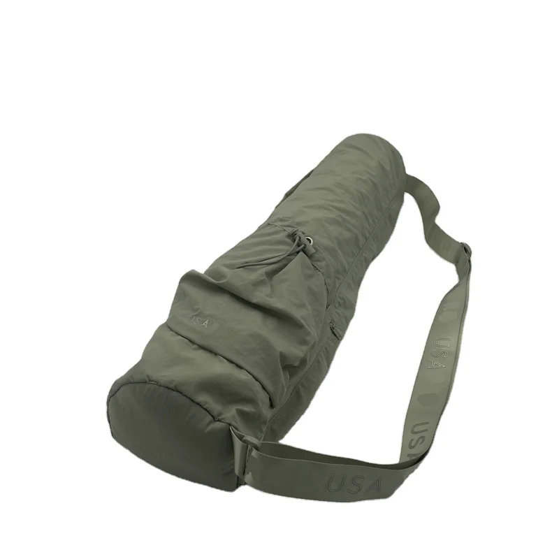 

Professional manufacturing of environmentally friendly washing custom logo yoga bag, Black khaki