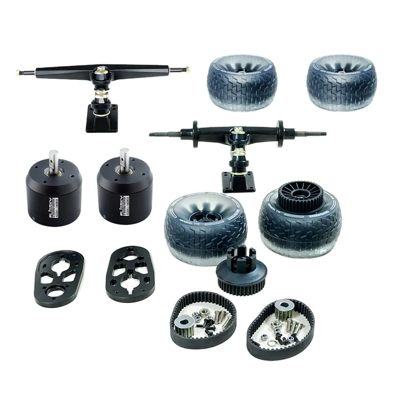 

12 Inch Kingpin Trucks +2450W 6354 Motor + Cloud Wheels + Wheel Motor Pulley Gears Electric Skateboard DIY Kit