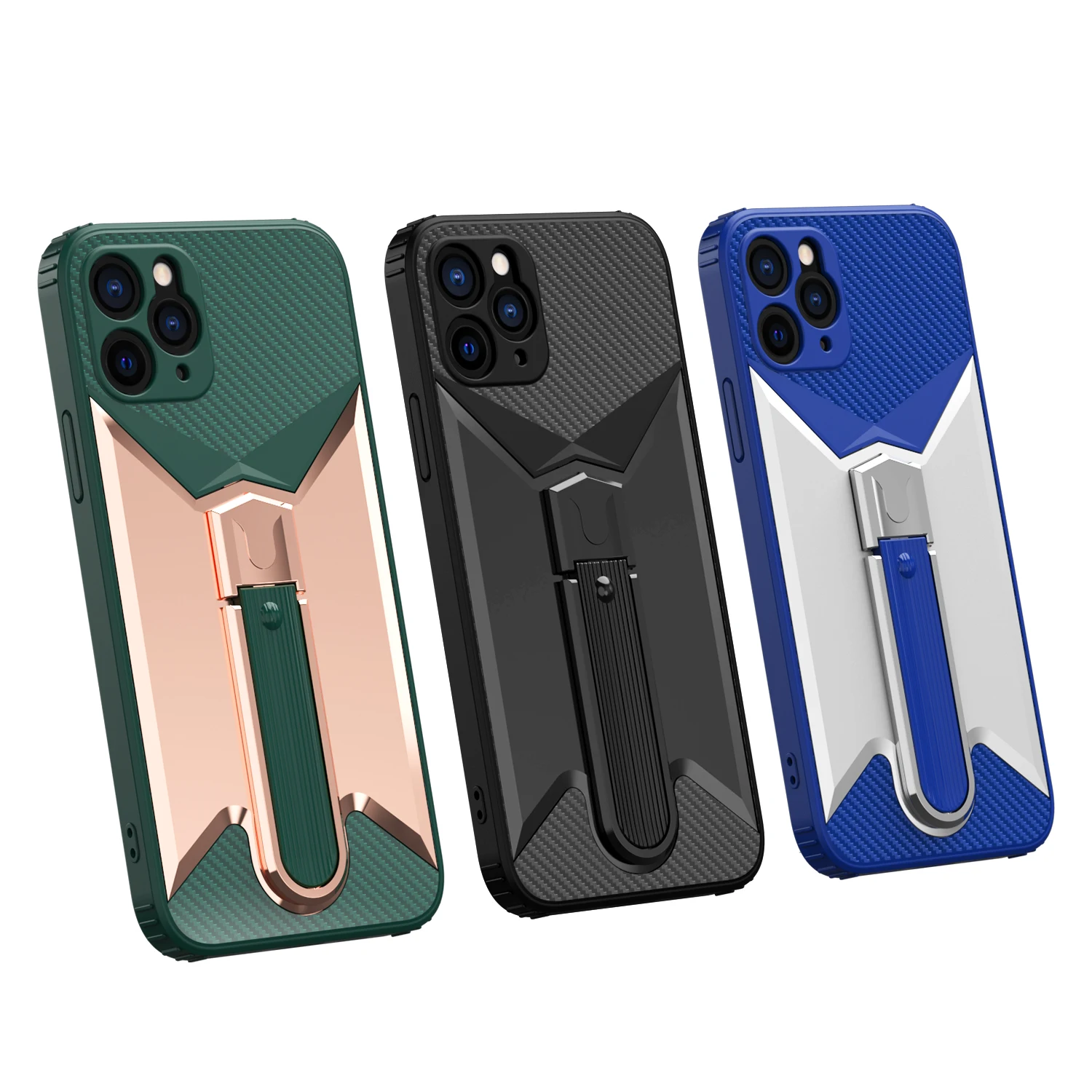 

Free Shipping 1 Sample OK For iPhone 12 Kickstand cases 6.1 inch Luxury Phone Case For iphone 12, 3 colors