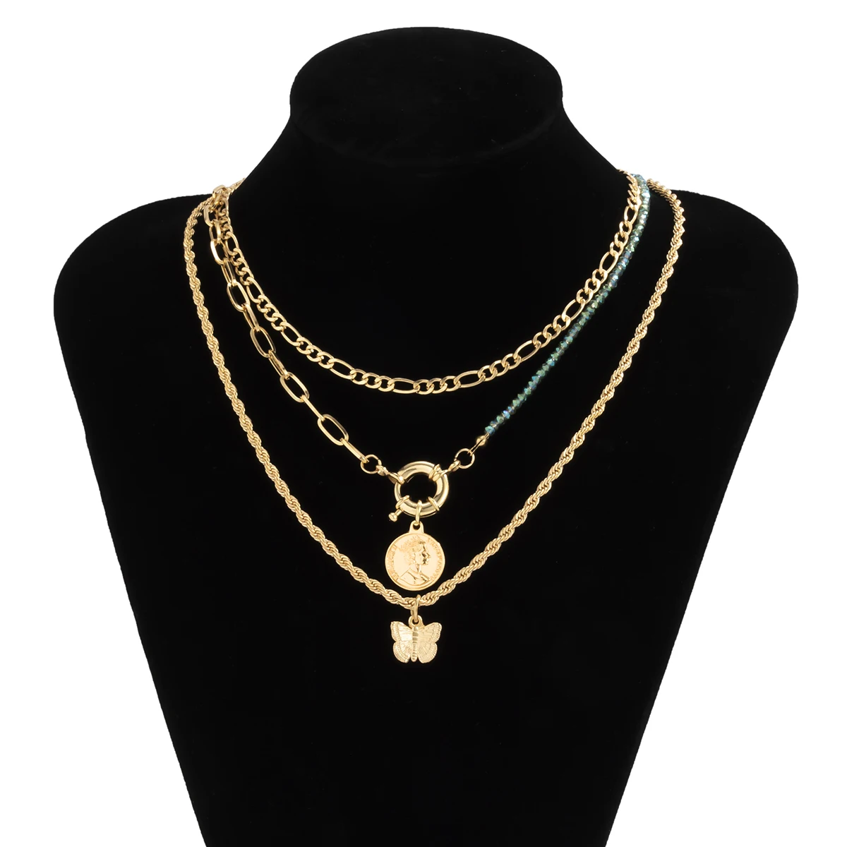 

Dainty European Style Women Imitation Pearl Copper Chain Ccb Jewelry Gold Necklace