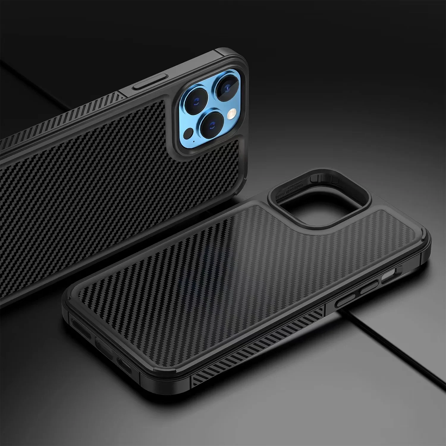 

Business Black Phone Case For iPhone 12 13 Pro Max Case Hard Back Edges Shockproof TPU PC Mobile Phone Case For iPhone