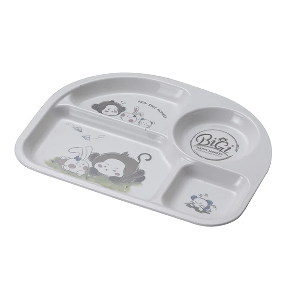

Dishwasher Safe PBA free durable toddler 4 divided plate kids melamine plates, Customized color acceptable