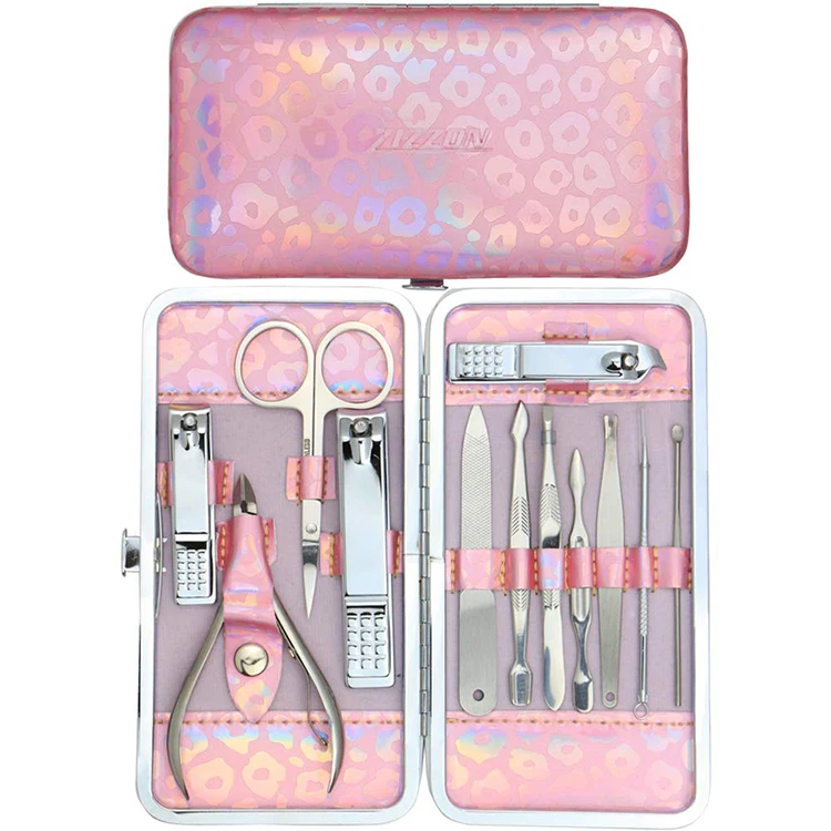 

Fast Shipping 2020 Nail Accessories Tool Womens Gift Set Professional Manicure Tweezers Nail Clipper Set, Pink