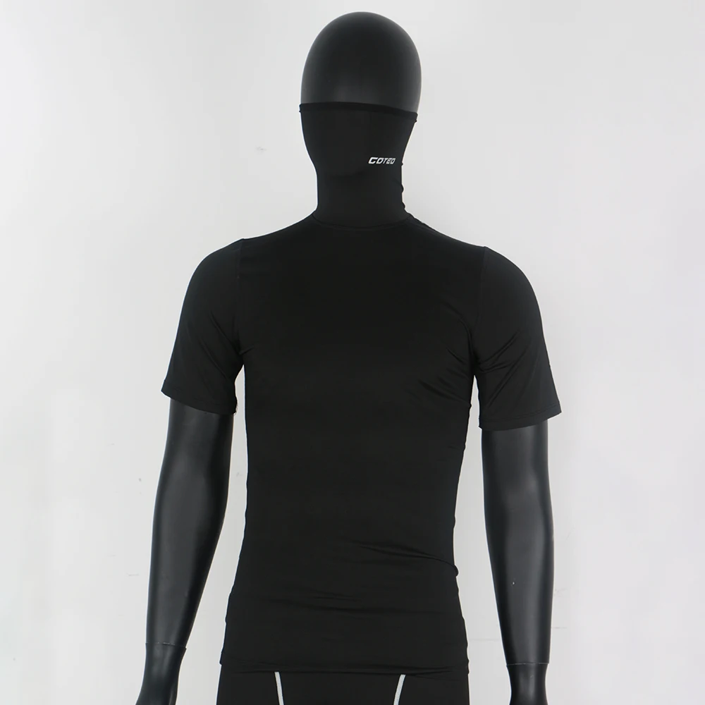 

High quality sports t shirt sleeveless Turtleneck T-shirt running vest Mask shirt Masked upper garment