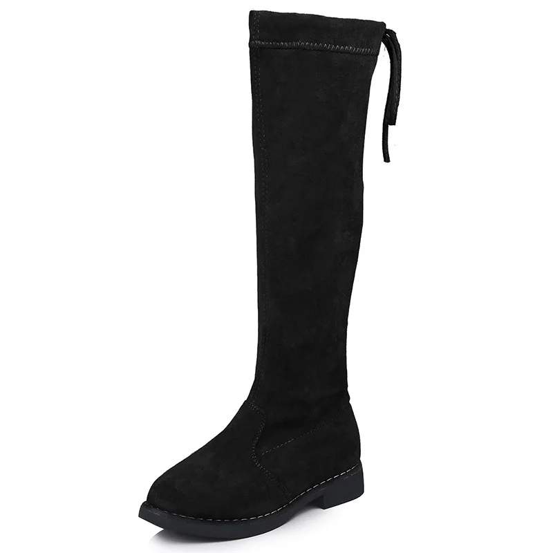 

Fashion Latest Design Winter Season Baby Tall Black Long Boot Girls Knee High Leather Boots
