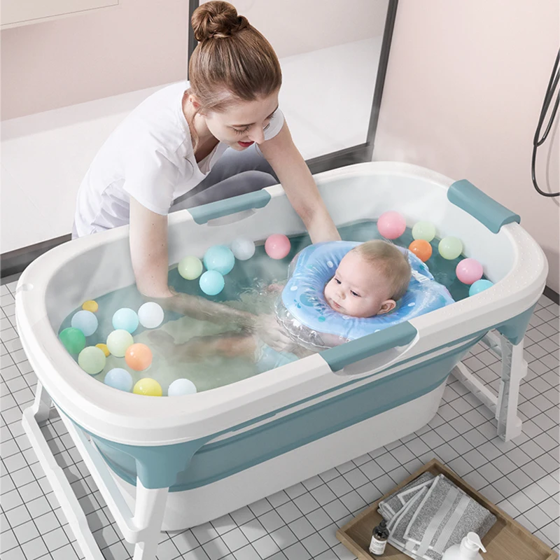 

Portable plastic adult bathtub for adults folding tub spa bathtub Large Capacity, Blue/green/pink