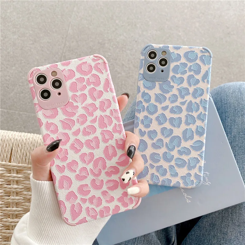 

For Iphone Casing 12 mini 11 Pro Max XR Leopard Print 12mini 7 8 Plus Phone Case X XS SE Soft Covers